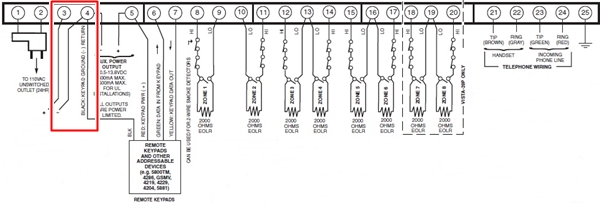 Vista 20P Connection Diagram